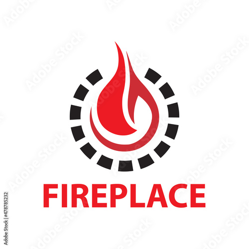 Vector fireplace logo for pizzeria, bakery, home