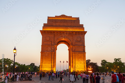 Sunset at India Gate, New Delhi, India photo