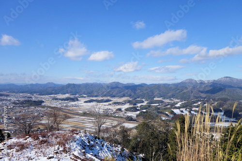 丹波篠山 高城山（八上城跡）から見る篠山盆地 1月