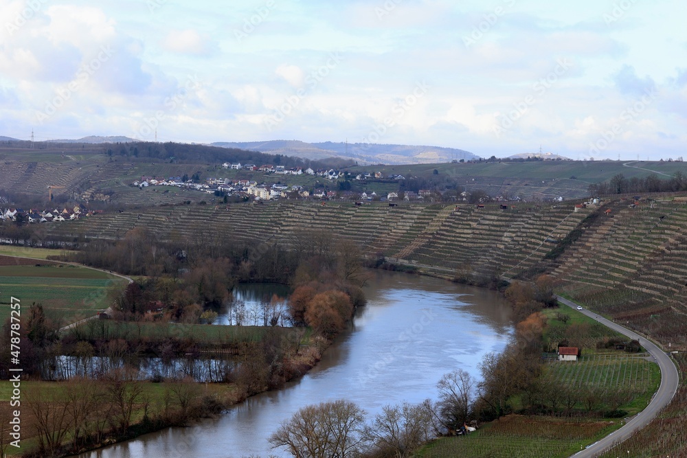 Naklejka premium landscape with river