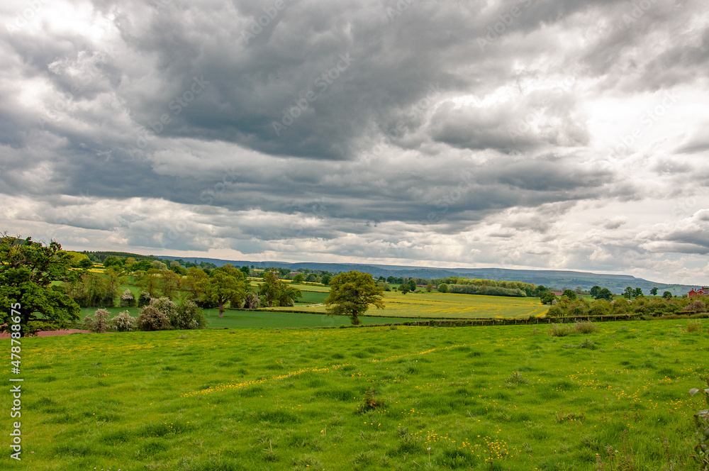 Clouds over the countryside landscape, 