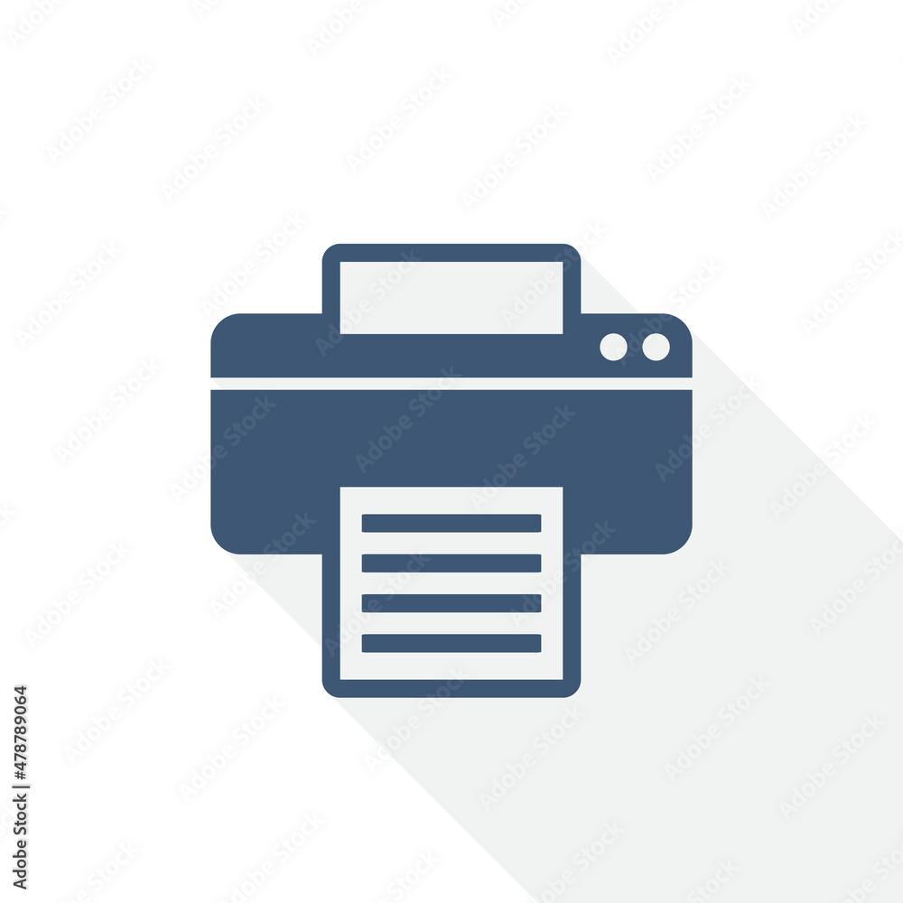Printer vector icon, office flat design illustration in eps 10 for webdesign and mobile applications Printer vector icon, office flat design illustration in eps 10 for webdesign and mobile applications