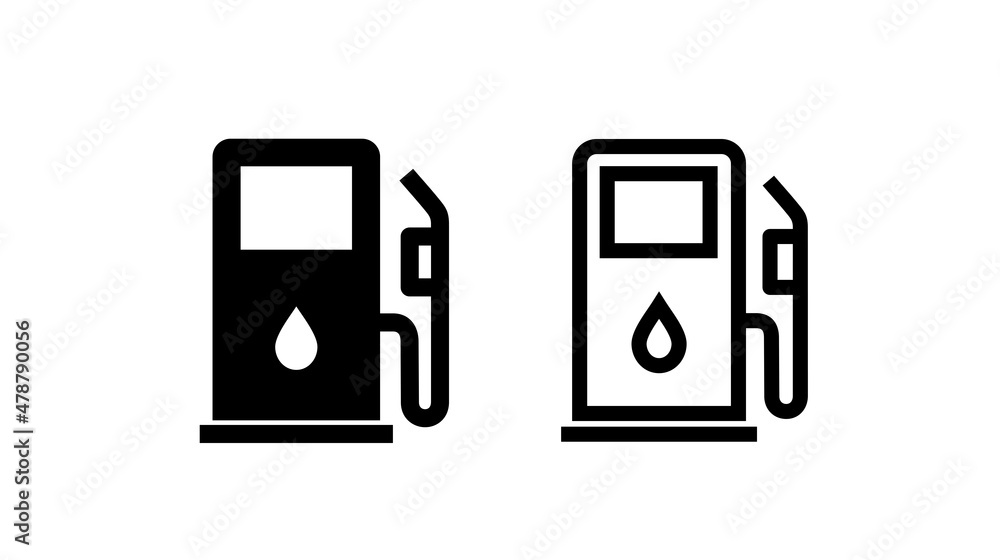 Gas station icons set. Symbol of refueling the car with gasoline. Sign for a car. Isolated raster illustration on white background. Gas station icons set. Symbol of refueling the car with gasoline. Sign for a car. Isolated raster illustration on white background.