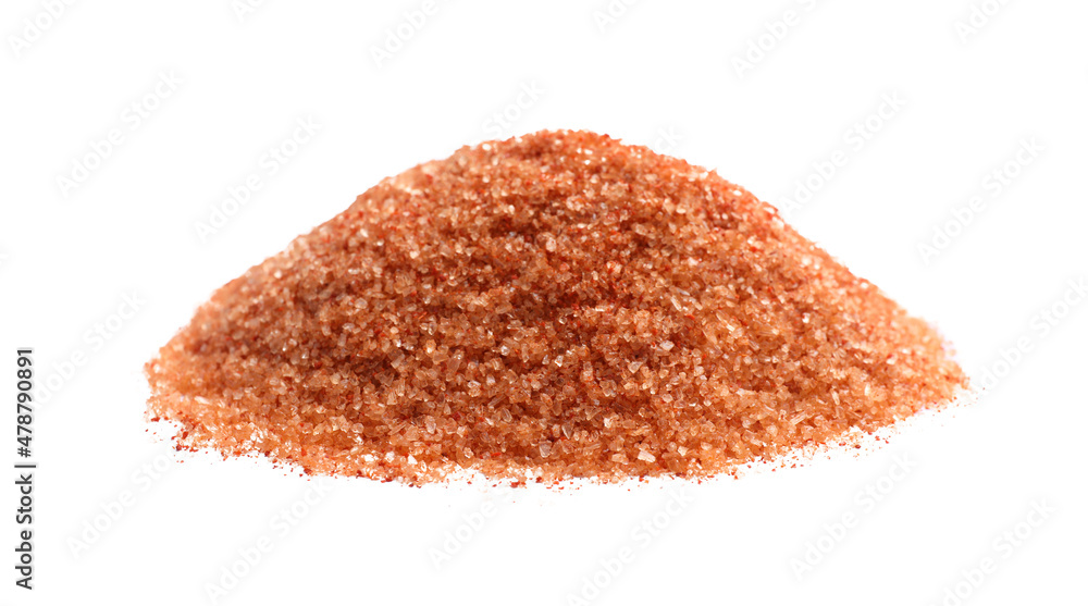 Heap of orange salt on white background Heap of orange salt on white background