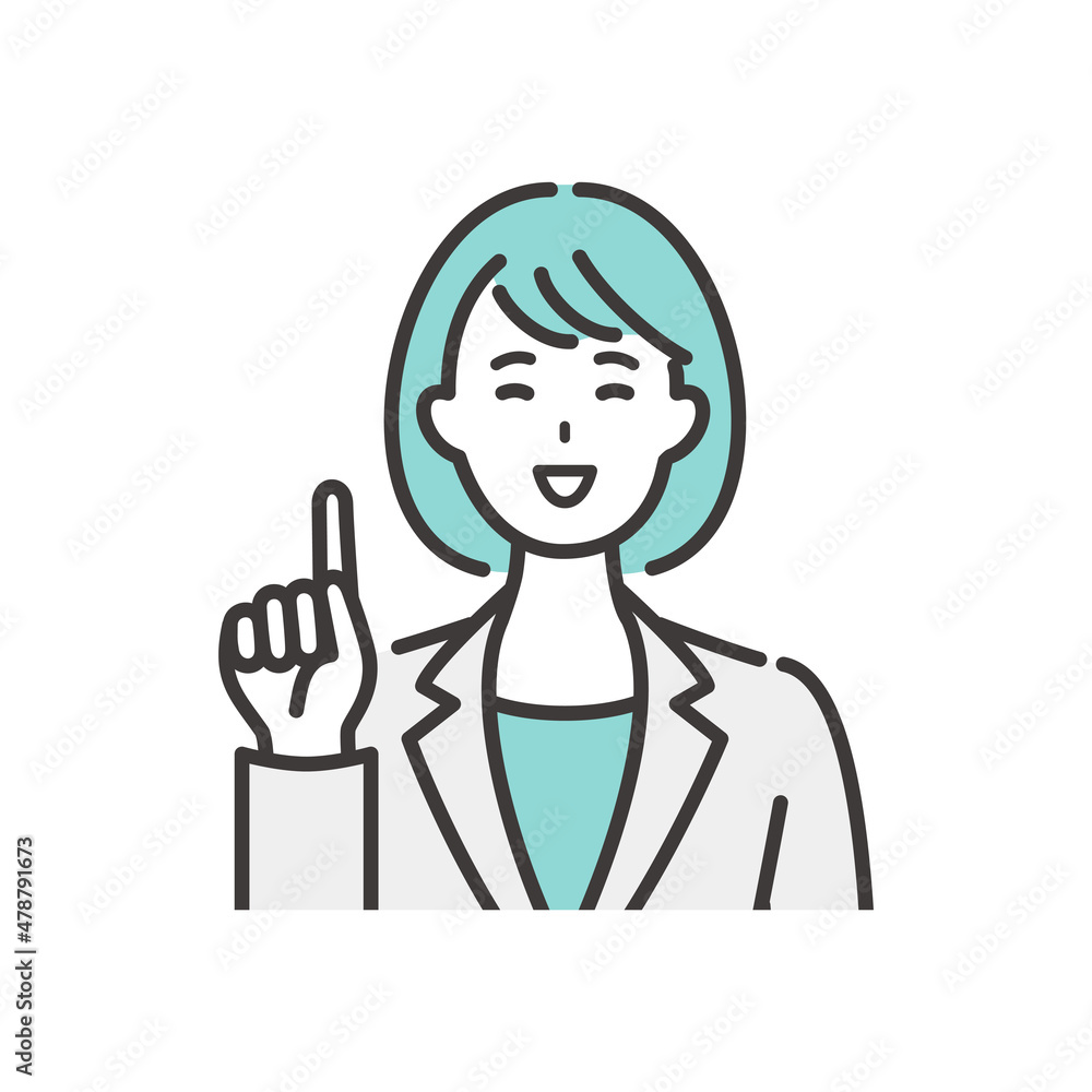 指差しで説明する若いビジネスウーマン