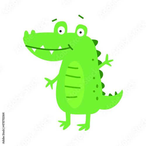 a crocodile illustration. the animal drawing collection in funny cartoon style. kids friendly illustration for educational or design element decoration.