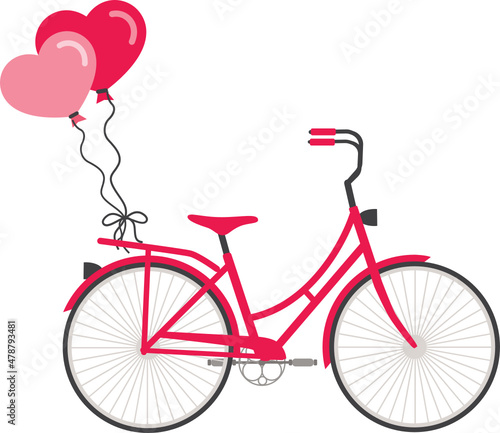 Valentine Bicycles with hearts © MyClipArtStore.com