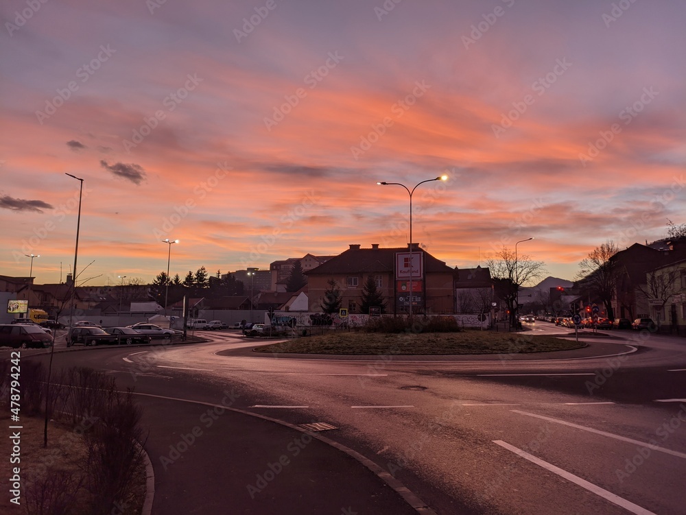 sunrise over the streets