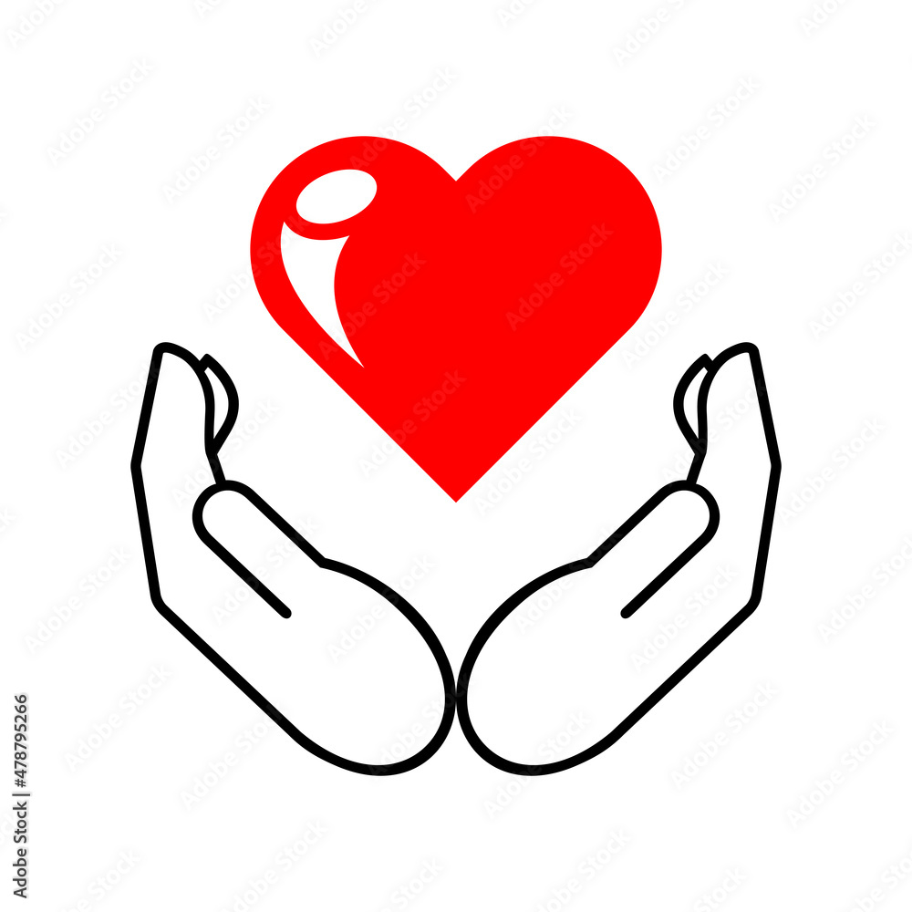 Hands make heart form icon. Vector template on transparent background Hands make heart form icon. Vector template on transparent background