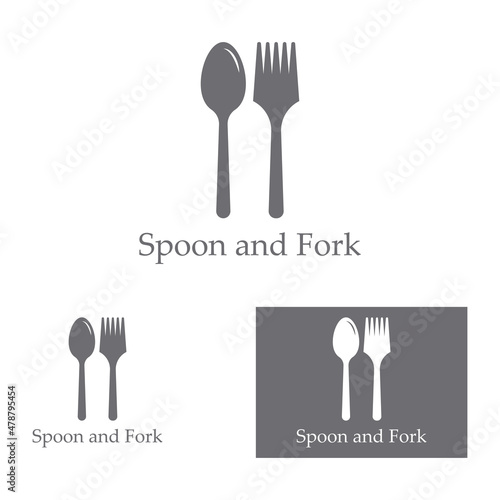 spoon fork and knife icon logo vector design template