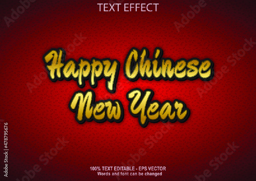 happy chinese new year text effect 