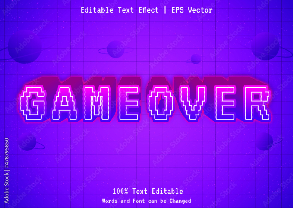 Obraz premium gameover text effect with pixel concept