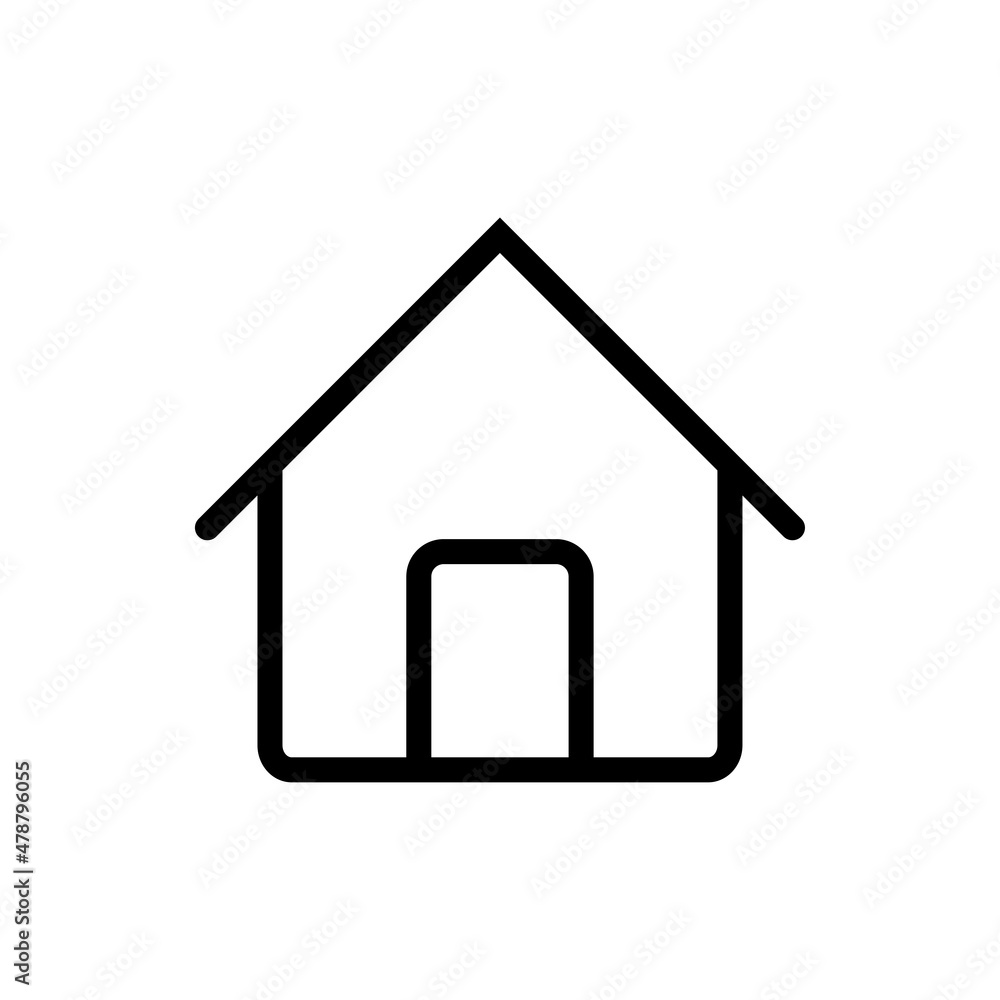 home outline icon on a white background. home outline icon on a white background.