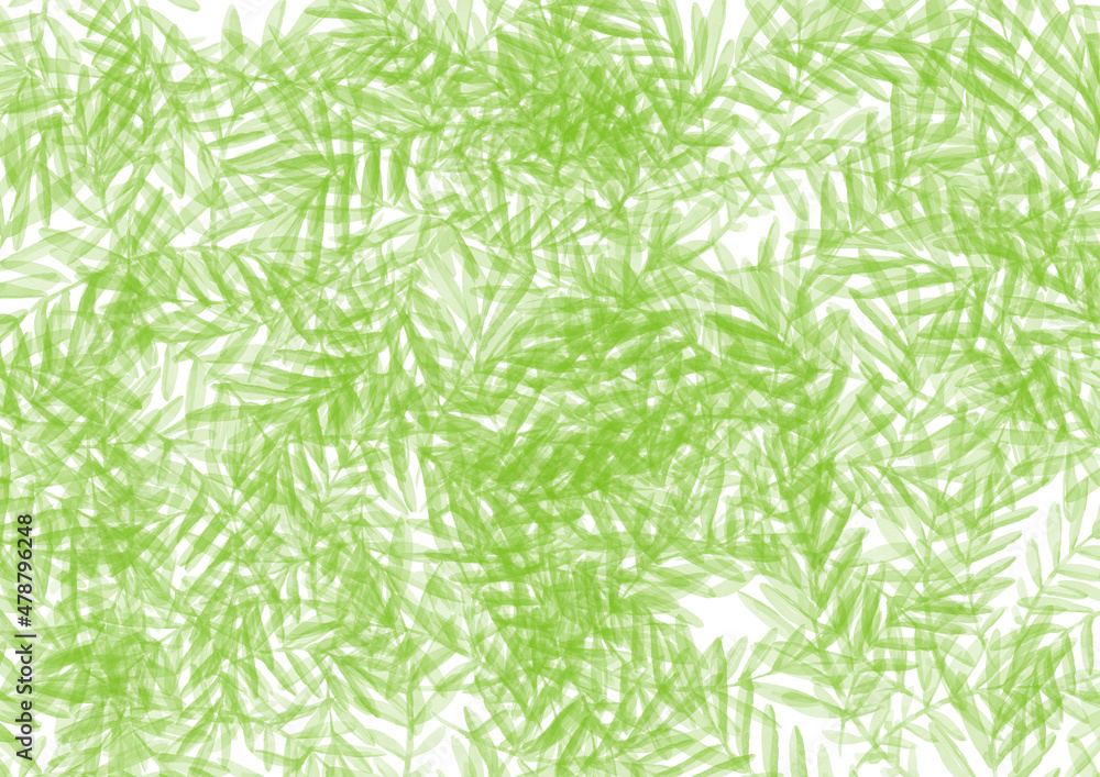 Fototapeta premium Watercolor Background. Colorful trees branches. Tropical green leaves