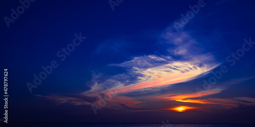 beautiful sunset of the caribbean