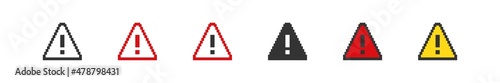 Danger sign attention pixel icons. 8 bit pixel button set. Collection vector