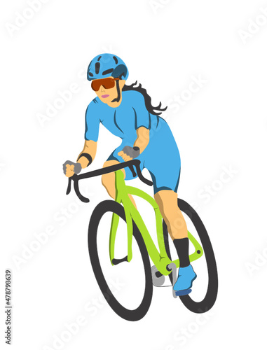 Woman riding bicycle race