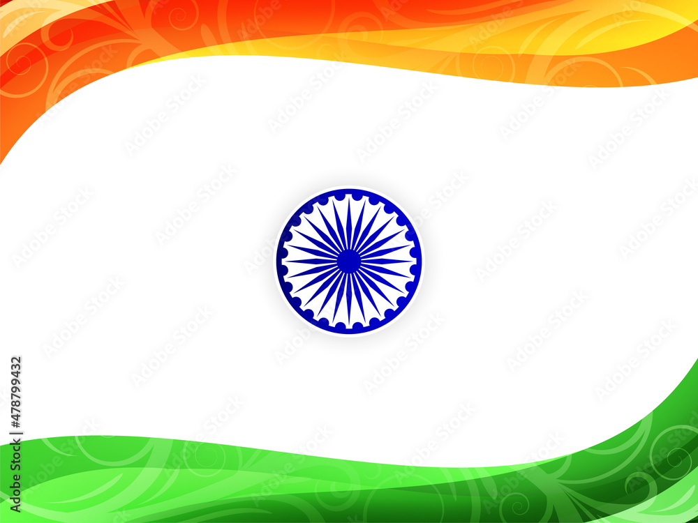 Indian flag theme Republic day elegant wave style background Stock ...