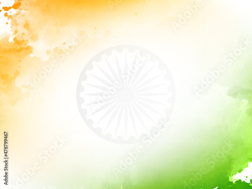 Indian flag theme Republic day watercolor texture decorative background