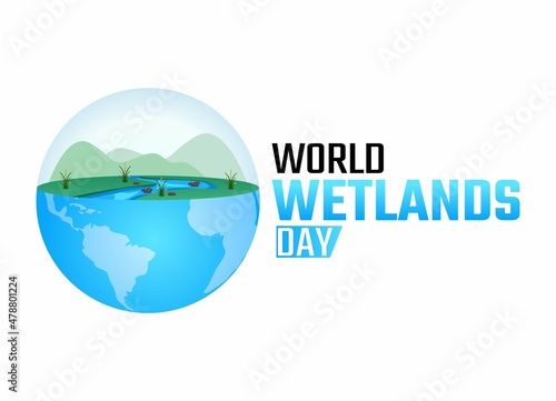 vector graphic of world wetlands day good for world wetlands day celebration. flat design. flyer design.flat illustration.