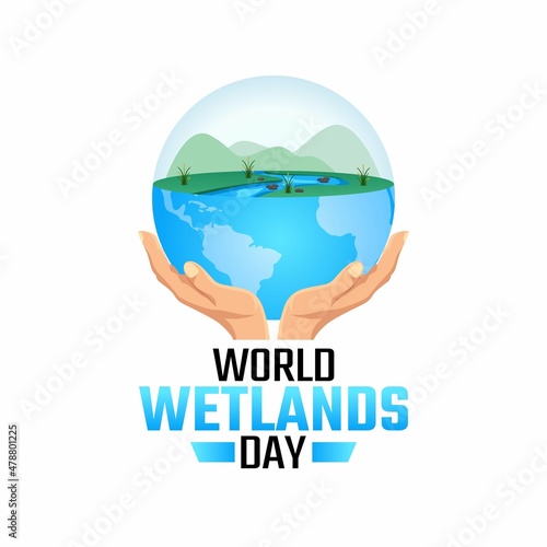 vector graphic of world wetlands day good for world wetlands day celebration. flat design. flyer design.flat illustration.