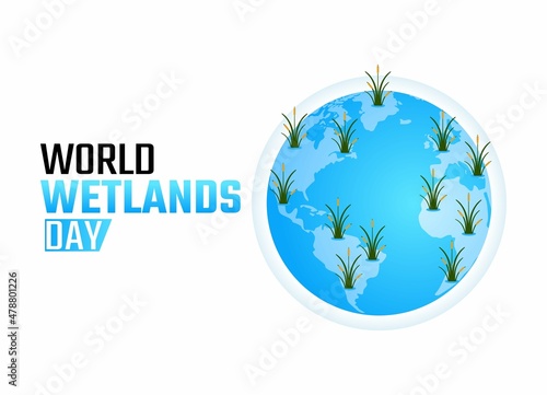 vector graphic of world wetlands day good for world wetlands day celebration. flat design. flyer design.flat illustration.