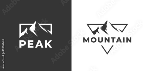 Fotografia, Obraz Mountain peak summit logo design