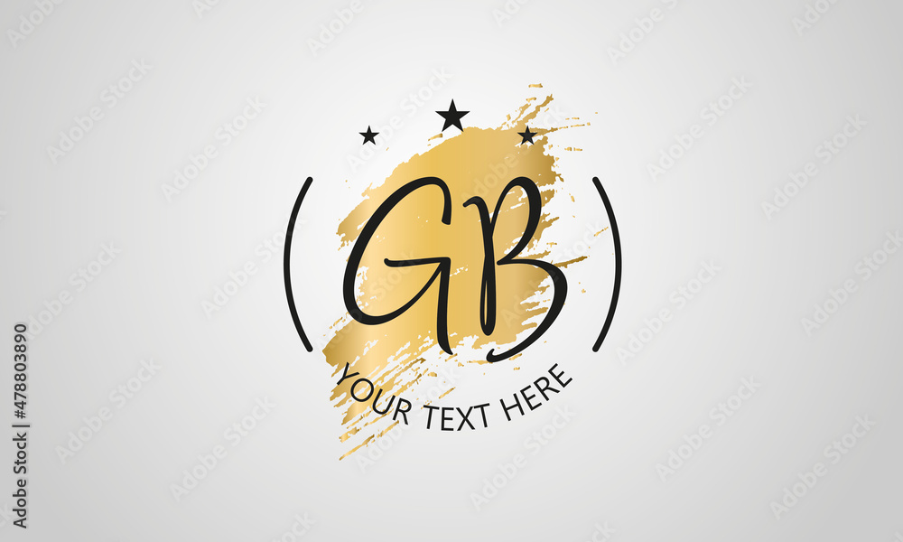 Handwritten feminine GB letter logo vector template design Handwritten feminine GB letter logo vector template design