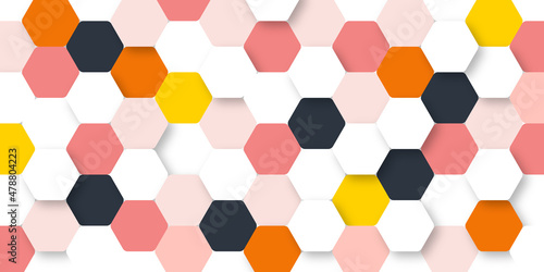 abstract colorful hexagons background
