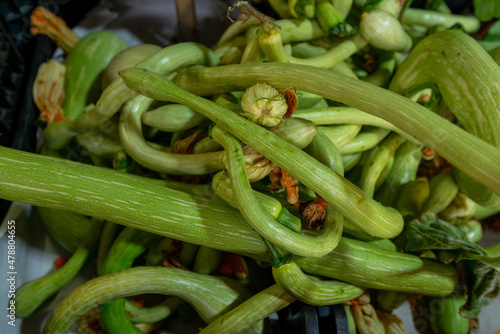 fresh green zucchinis