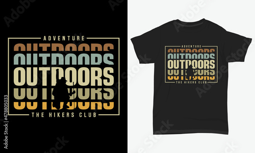 Adventure Outdoor The Hikers Club Typography T-shirt Design
