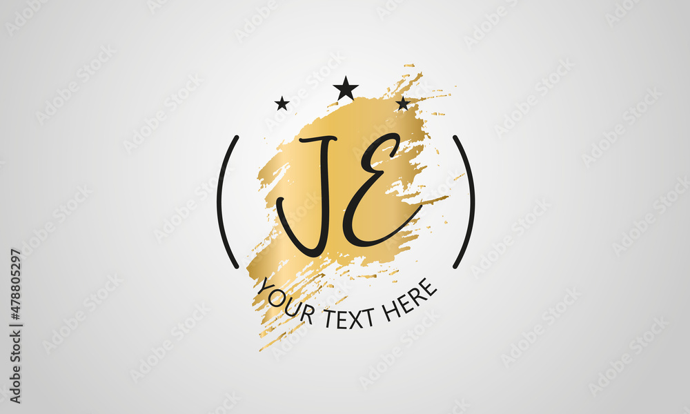 Handwritten feminine JE letter logo vector template design Handwritten feminine JE letter logo vector template design