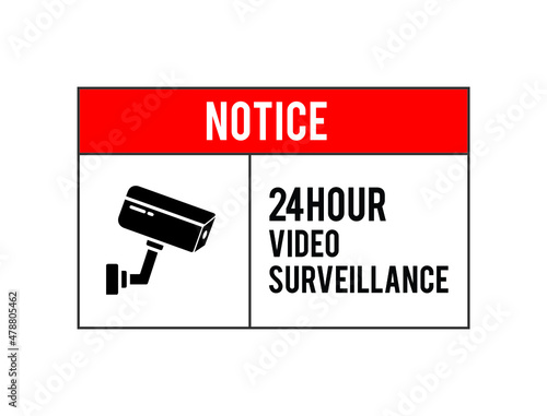notice 24 hour video surveillance warning sign
