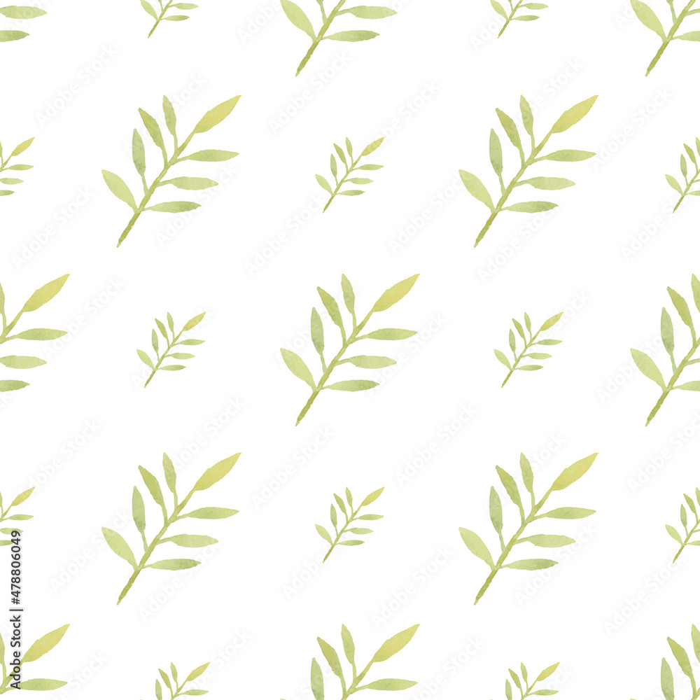 Watercolor leaf seamless pattern Watercolor leaf seamless pattern