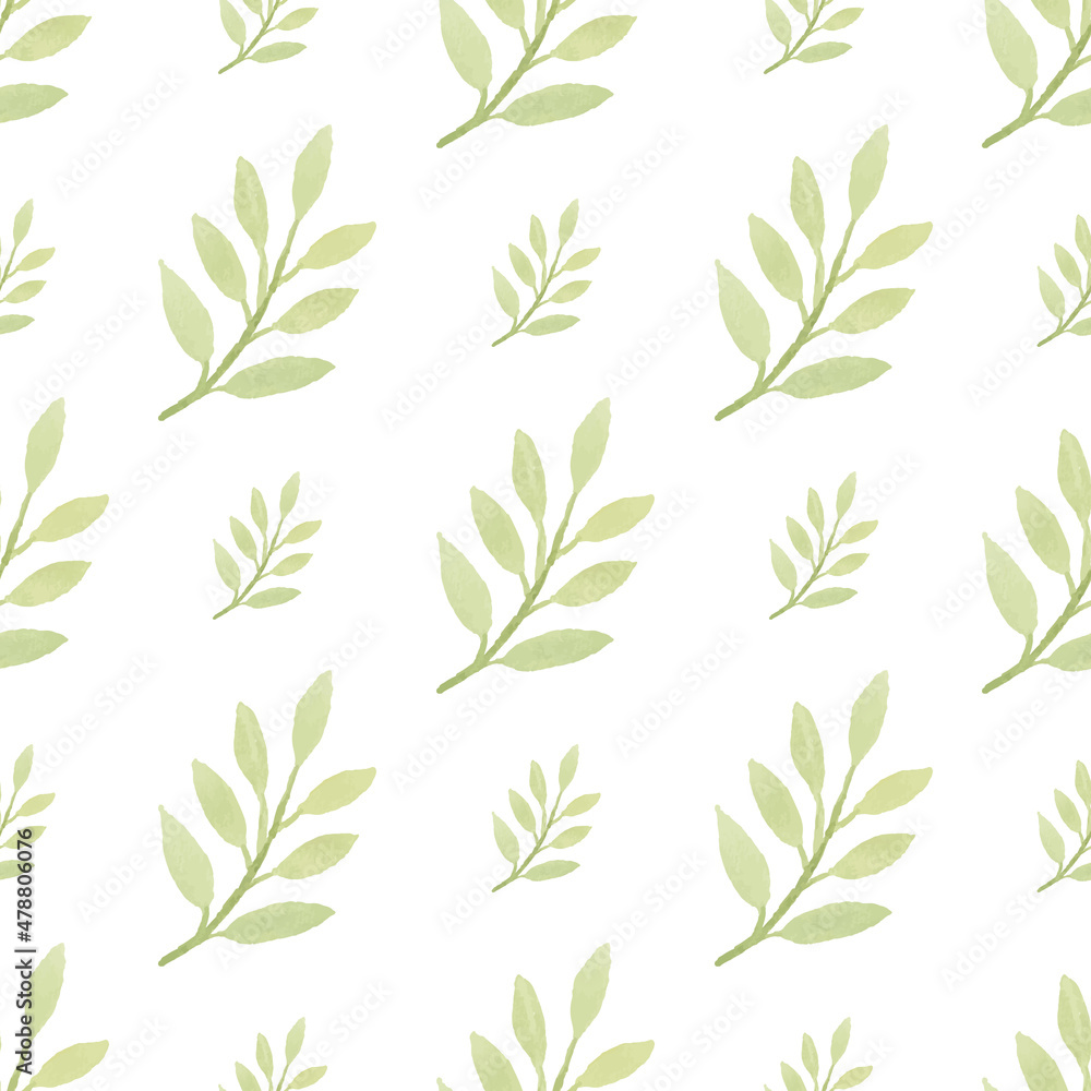Watercolor leaf seamless pattern Watercolor leaf seamless pattern