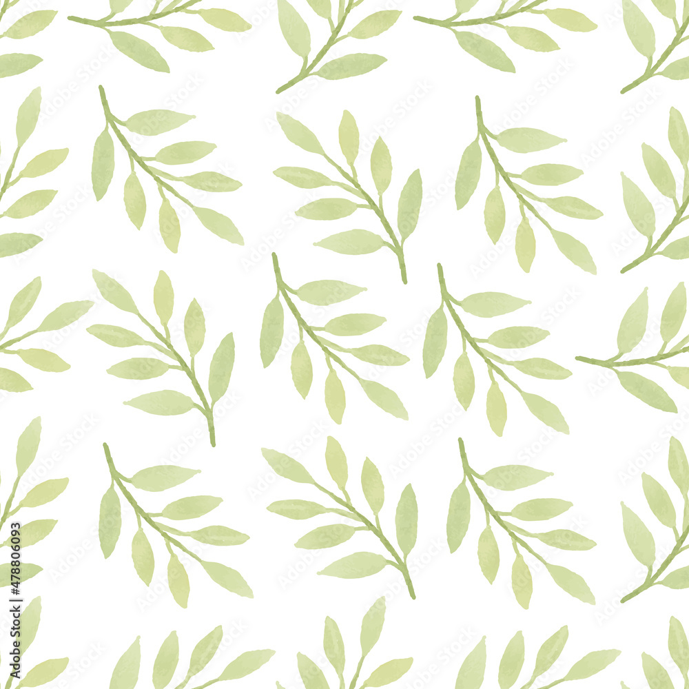 Watercolor leaf seamless pattern Watercolor leaf seamless pattern
