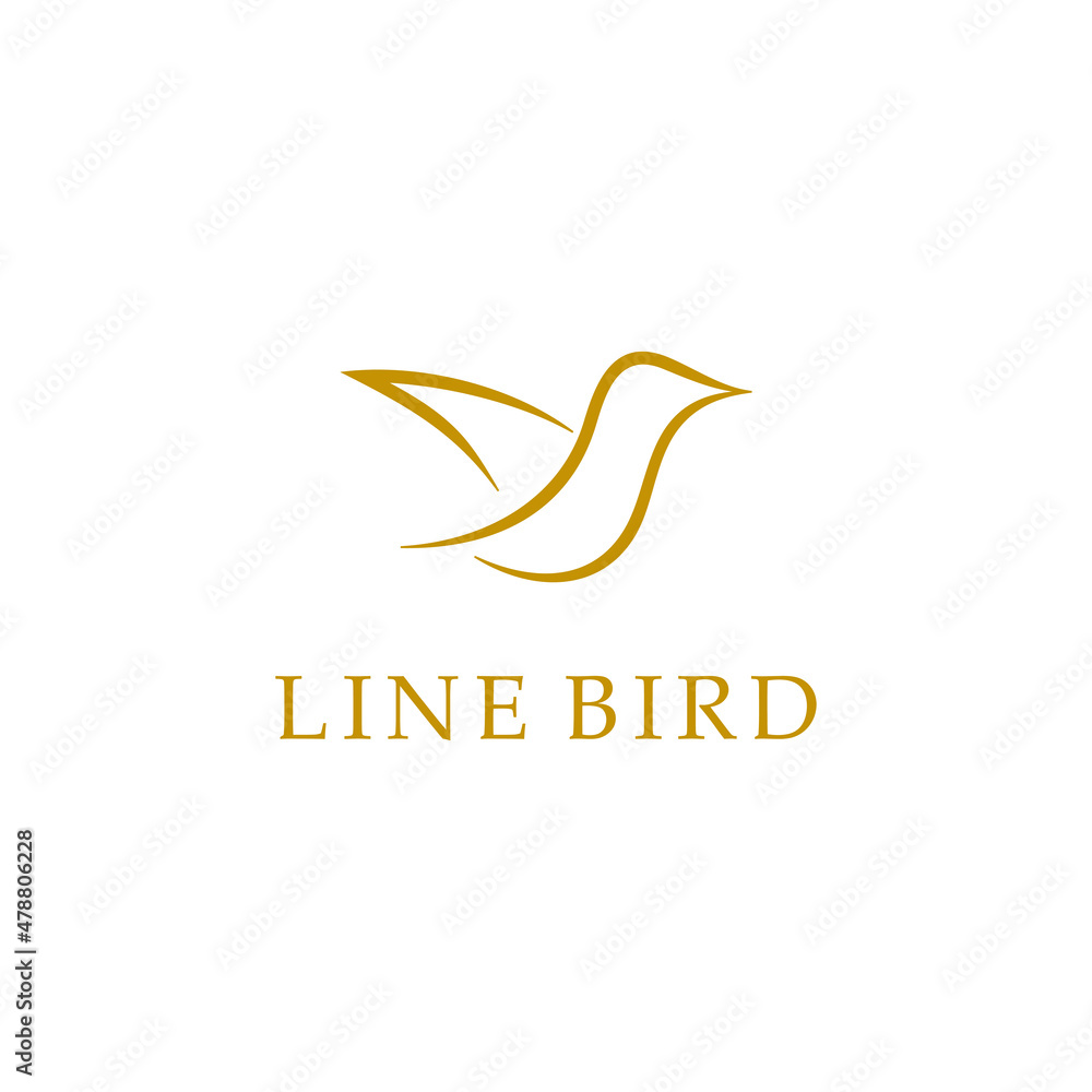 Obraz premium simple logo bird line drawing concept art