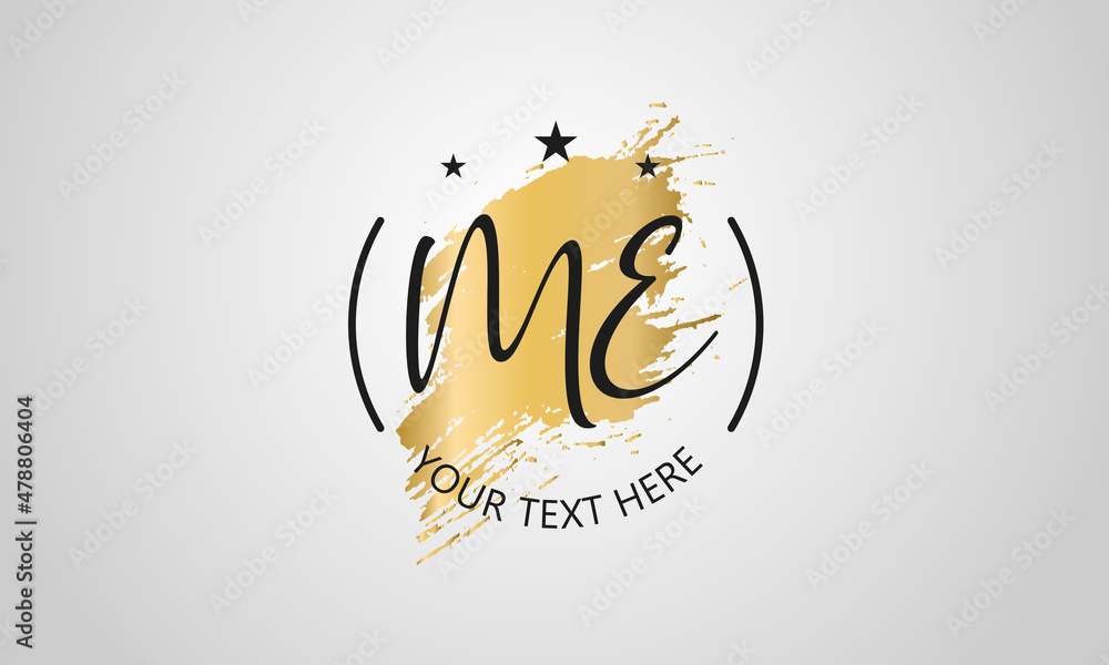 Handwritten feminine ME letter logo vector template design