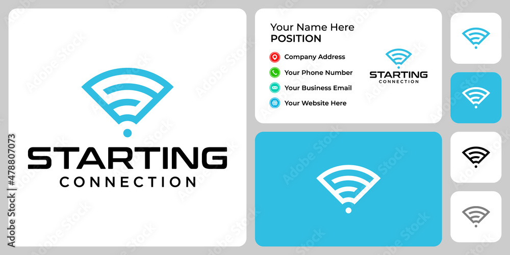 Letter S monogram wireless logo design with business card template.
Letter S monogram wireless logo design with business card template.