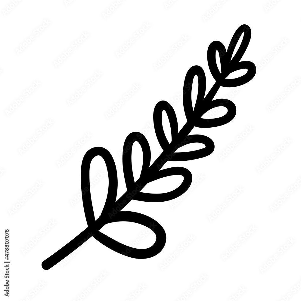 hand drawn doodle twig with leaves. vector isolated cartoon illustration. line print, tattoo, sticker, plant, branch hand drawn doodle twig with leaves. vector isolated cartoon illustration. line print, tattoo, sticker, plant, branch