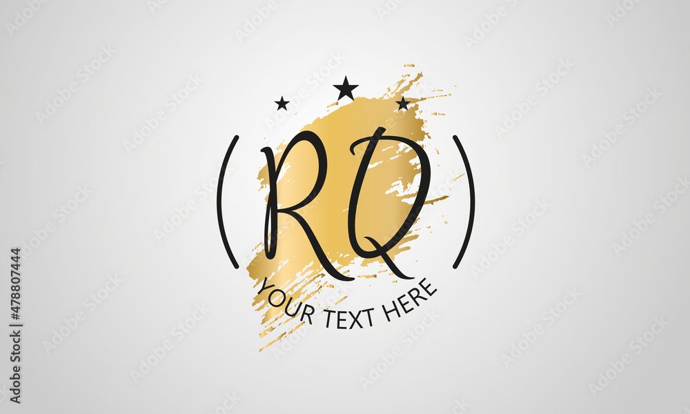 Handwritten feminine RQ letter logo vector template design Handwritten feminine RQ letter logo vector template design