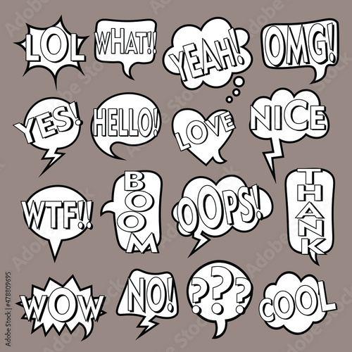 Collection of speech bubbles vector Free Vector