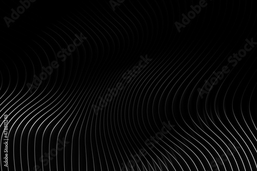 3d Illustration rows of black line .Geometric background, weave pattern.