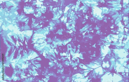 Tie dye background Geometric pattern texture Vector illustration Shibori Abstract batik brush seamless and repeat pattern design White, blue, purple, hologram, trending colors Paint splatter