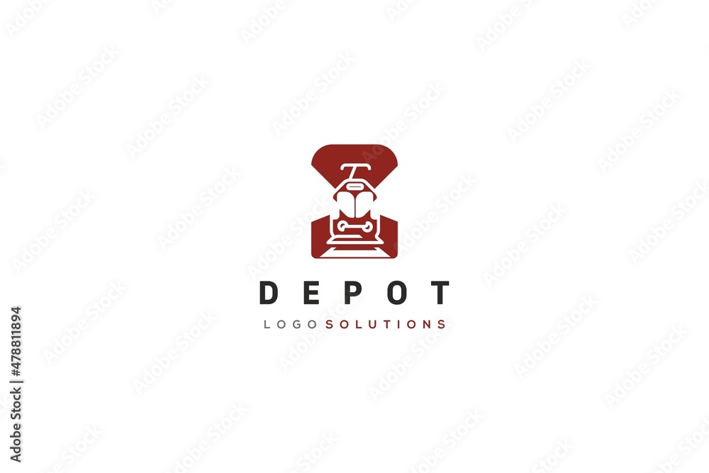 Template logo design for train or tram depot Template logo design for train or tram depot