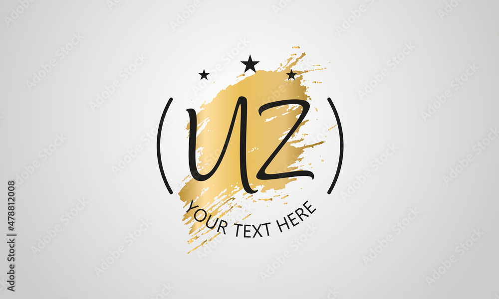 Handwritten feminine UZ letter logo vector template design Handwritten feminine UZ letter logo vector template design