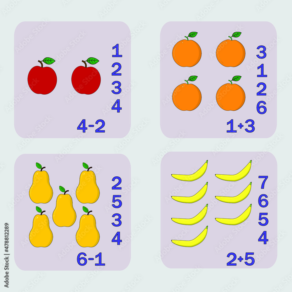 worksheet vector design, task to calculate the answer and connect to the correct number. Logic game for children. worksheet vector design, task to calculate the answer and connect to the correct number. Logic game for children.
