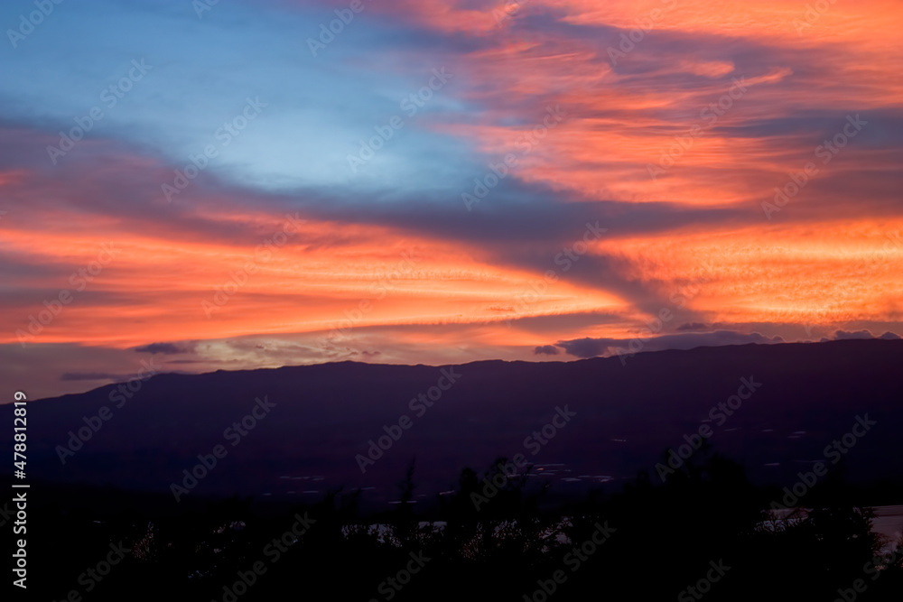 Awesome afterglow near the colonial town of Villa de Leyva, in the Andean mountains of central Colombia.