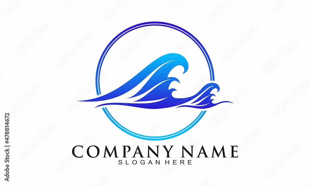 Fototapeta premium Elegant wave roll logo design