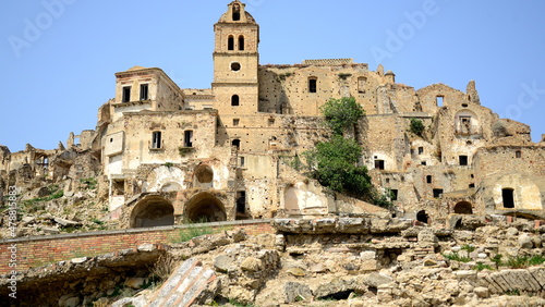 ITALY-Craco, from a ghost town to a film set in the Basilicata region. In 1963, the historic center began to undergo depopulation due to a landslide